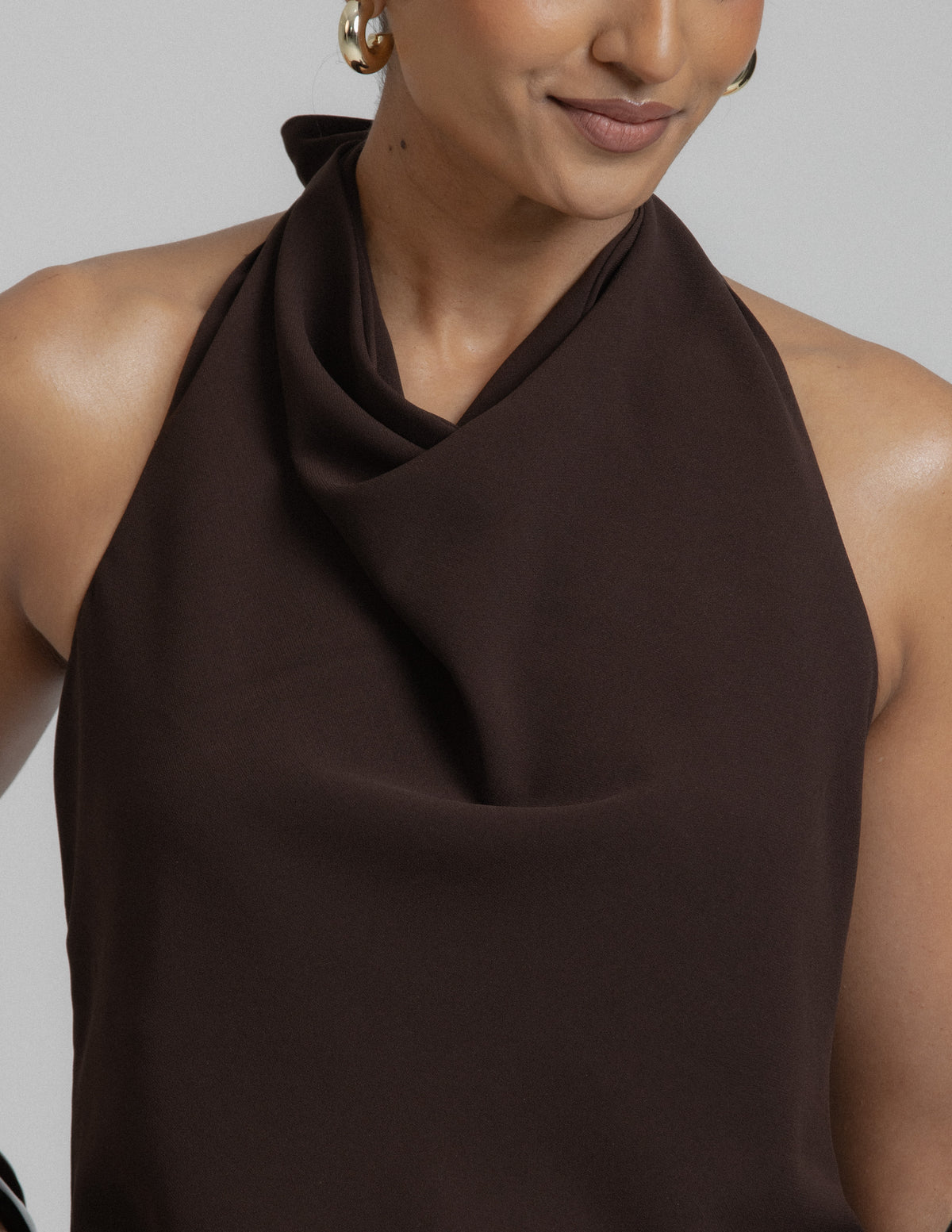 High Cowl Neck Halter Top