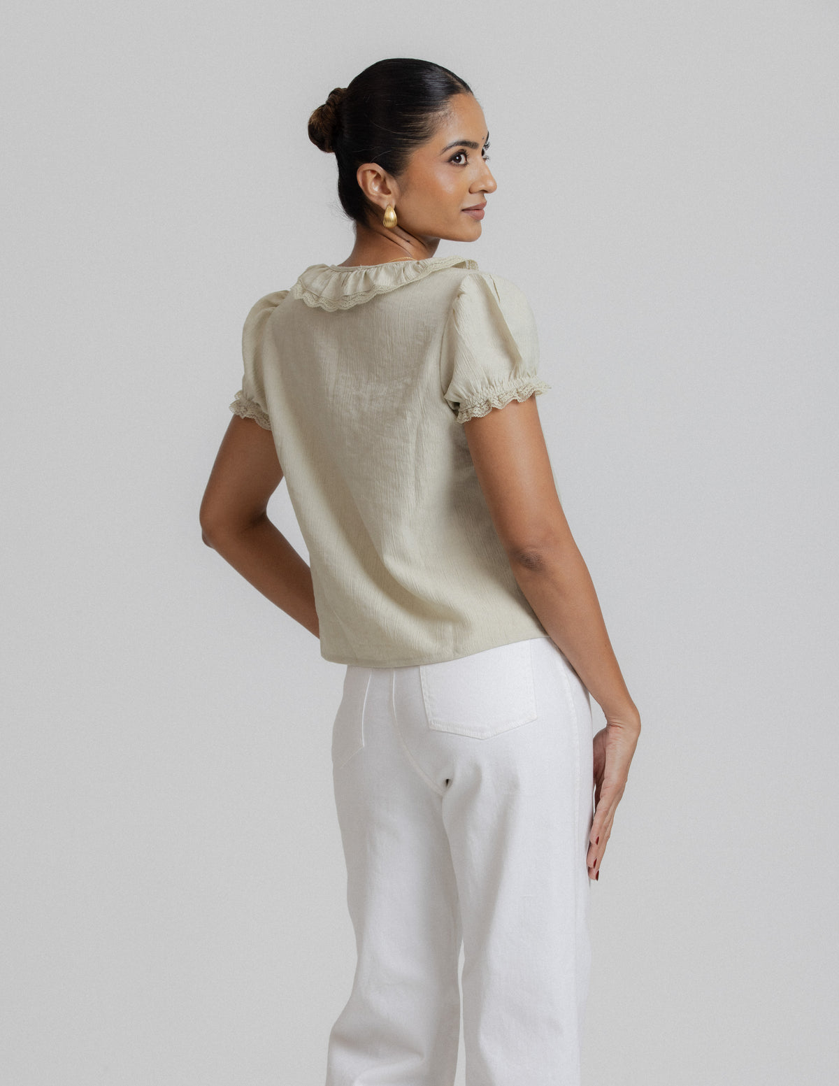Frill Detailed Short Sleeve Top