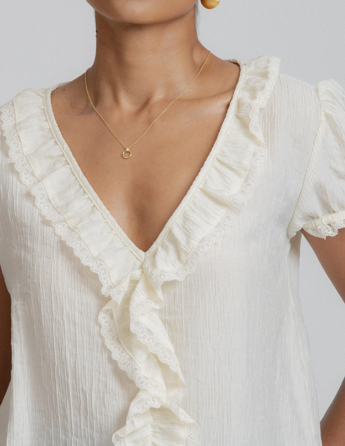 Frill Detailed Short Sleeve Top
