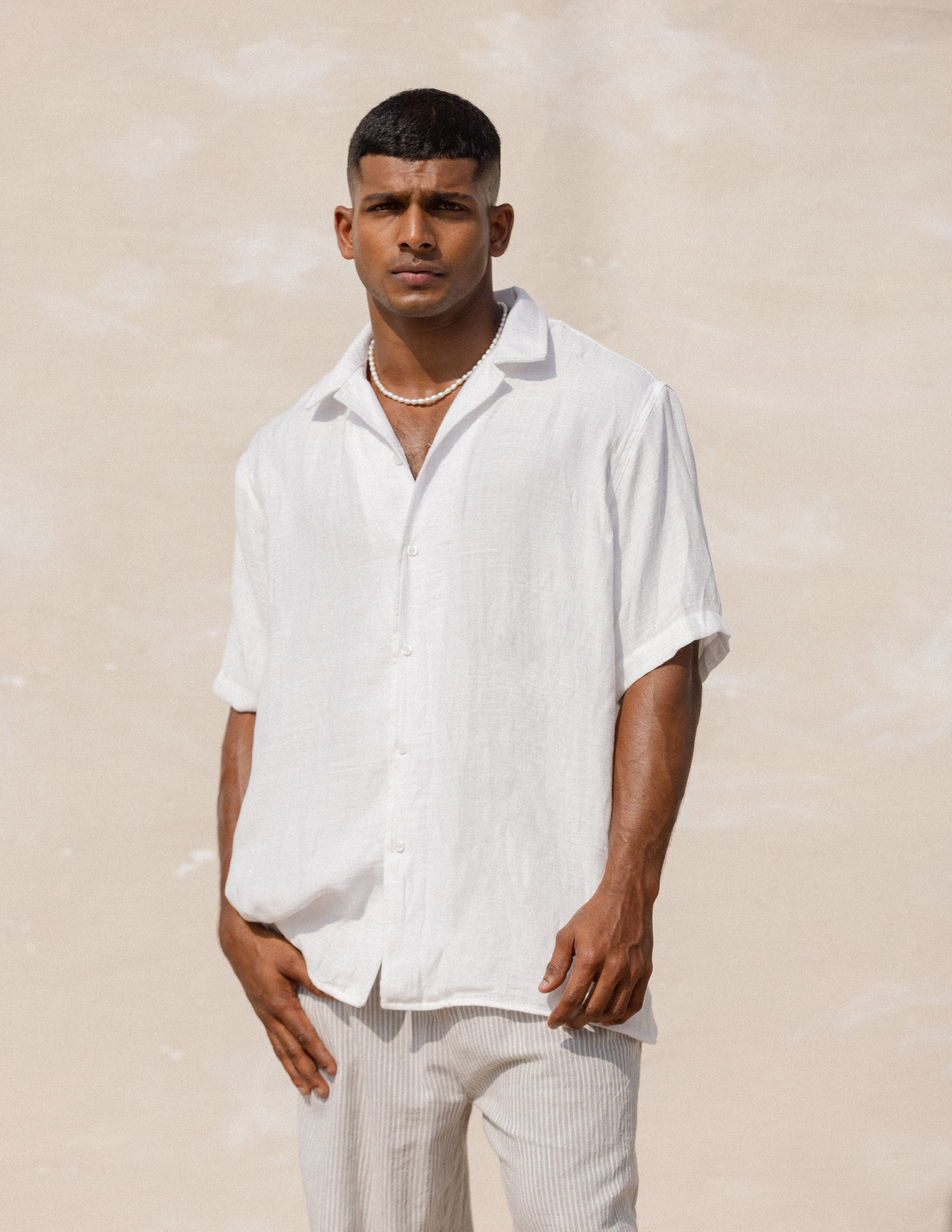 Oversized camp collar shirt