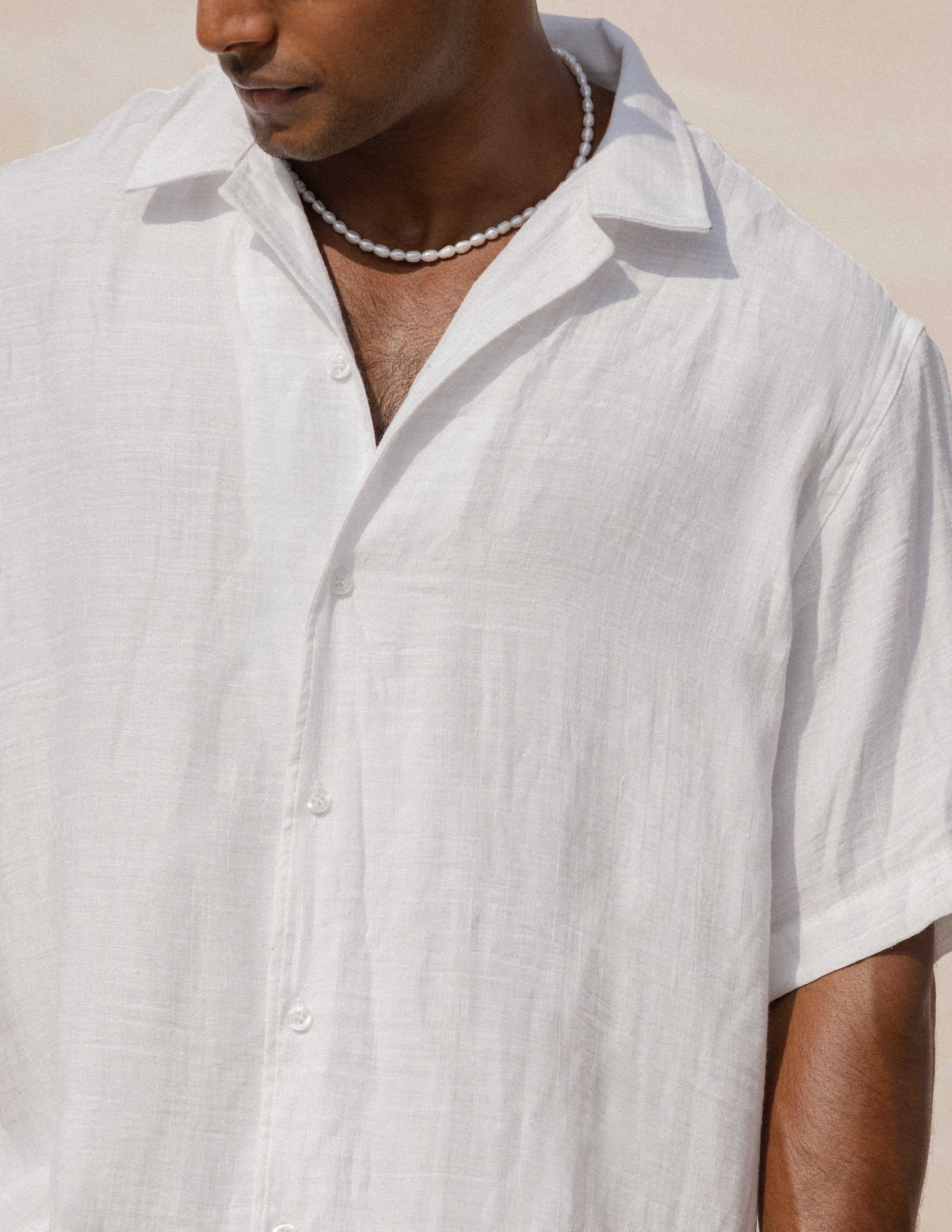 Oversized camp collar shirt