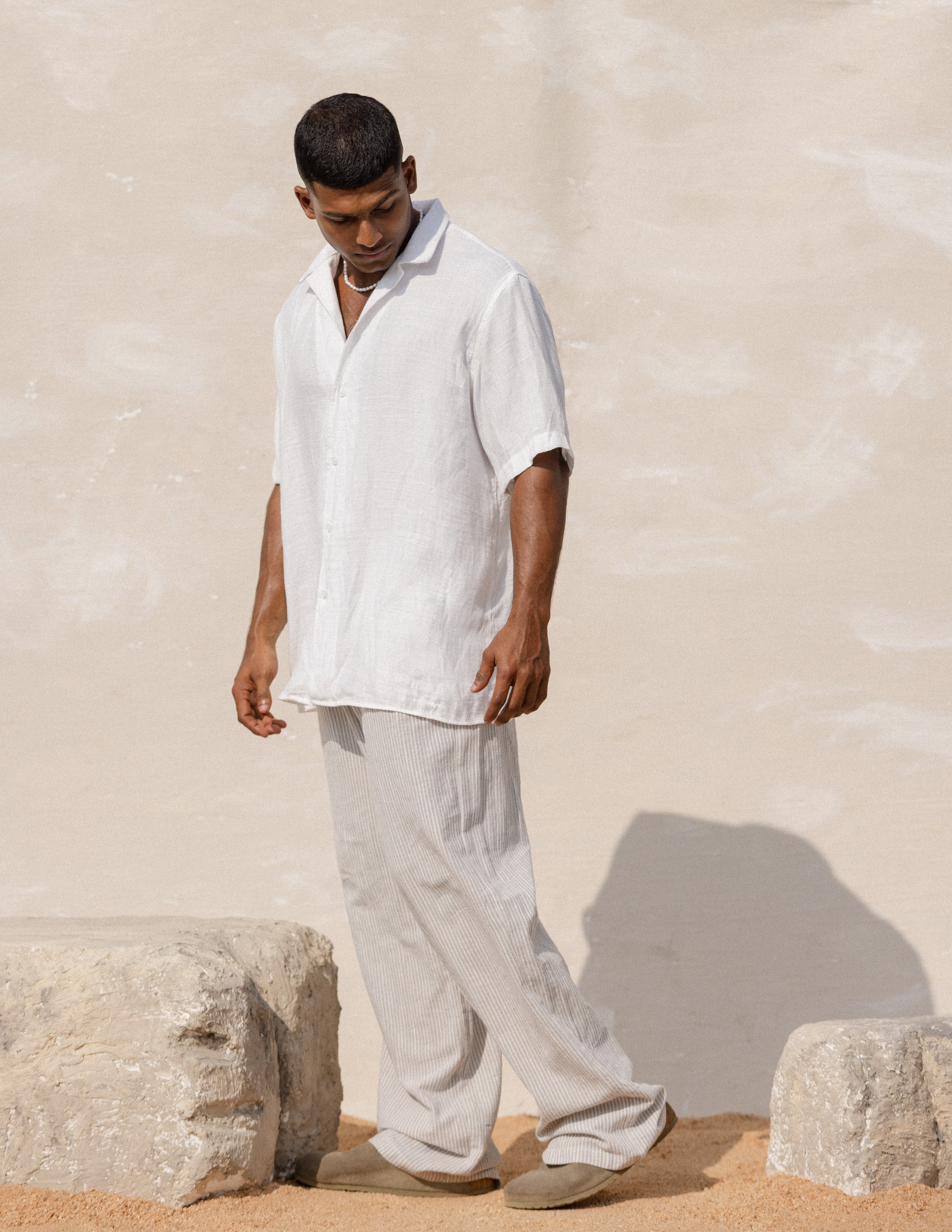 Oversized camp collar shirt