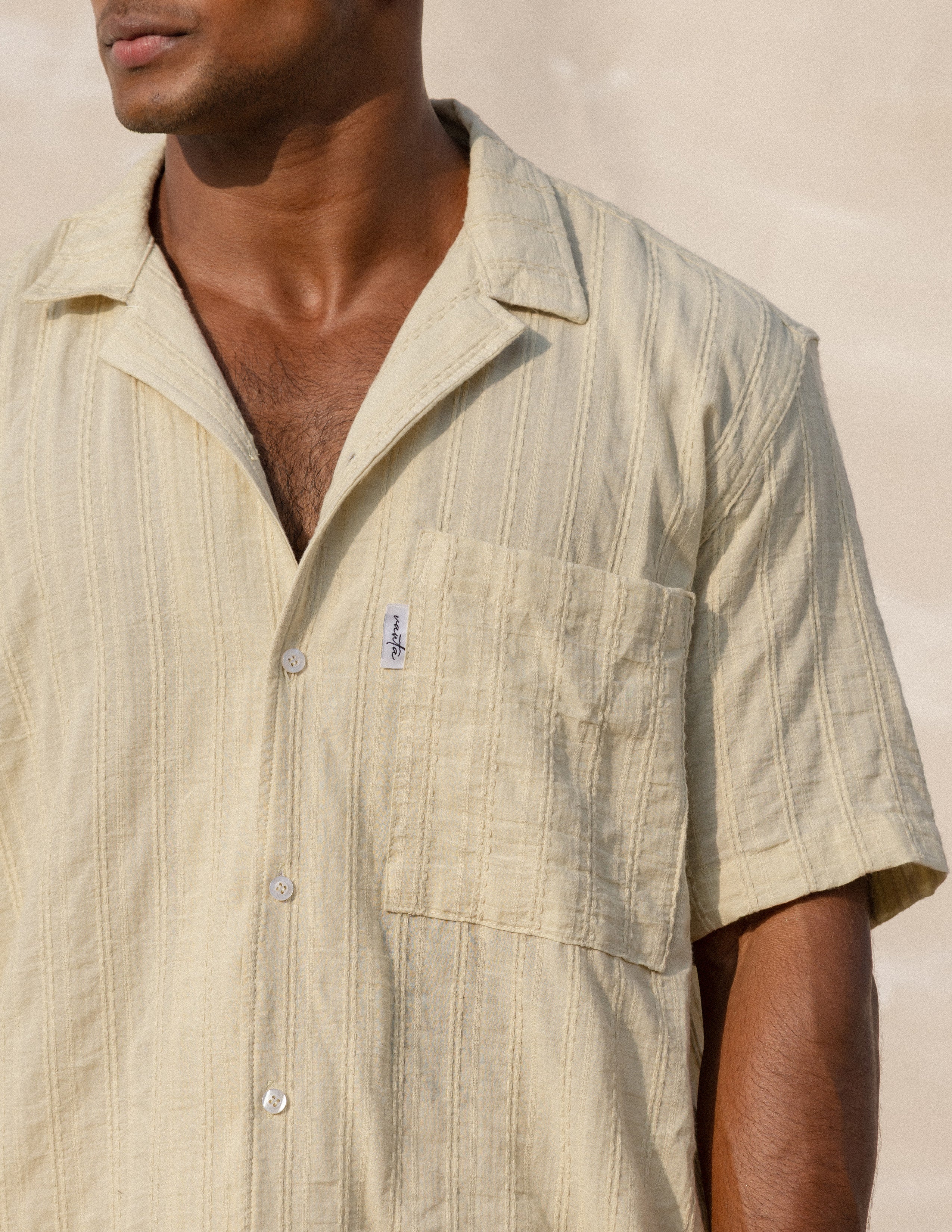 Woven label detail oversized shirt