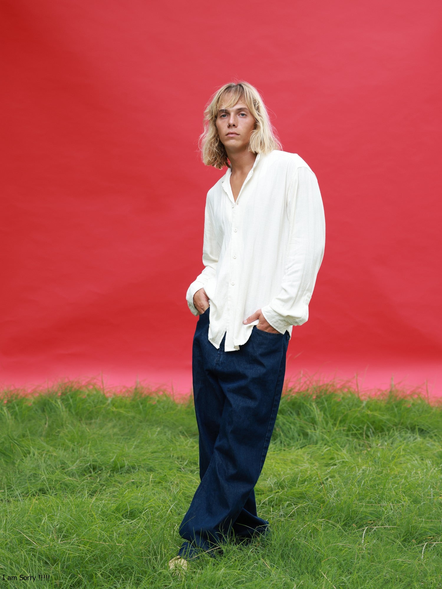 Oversized L/S Camp collar shirt