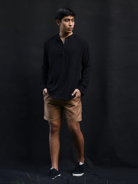 Regular fit Long sleeve chinese collar shirt
