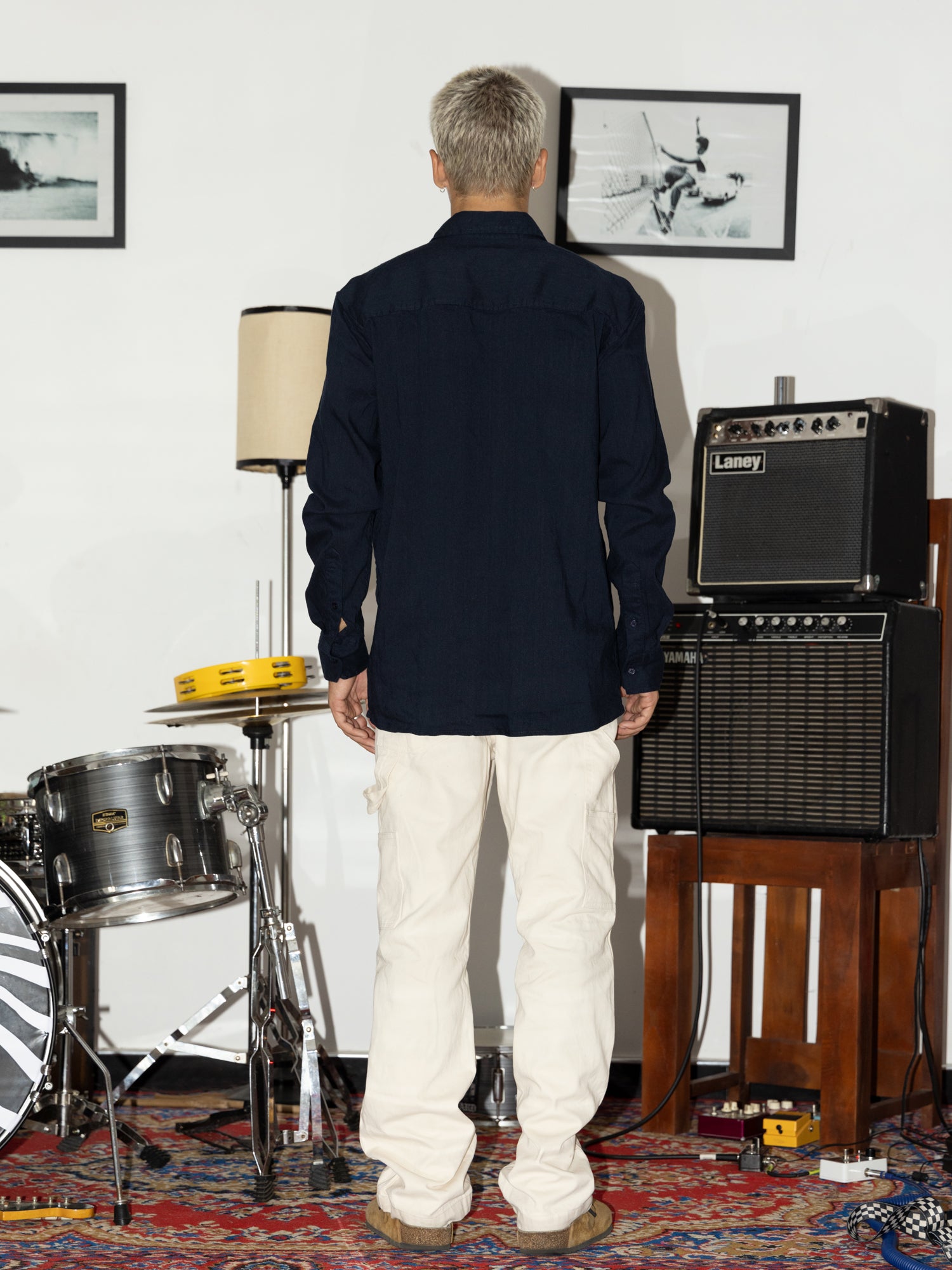 Double pocket oversized linen shirt