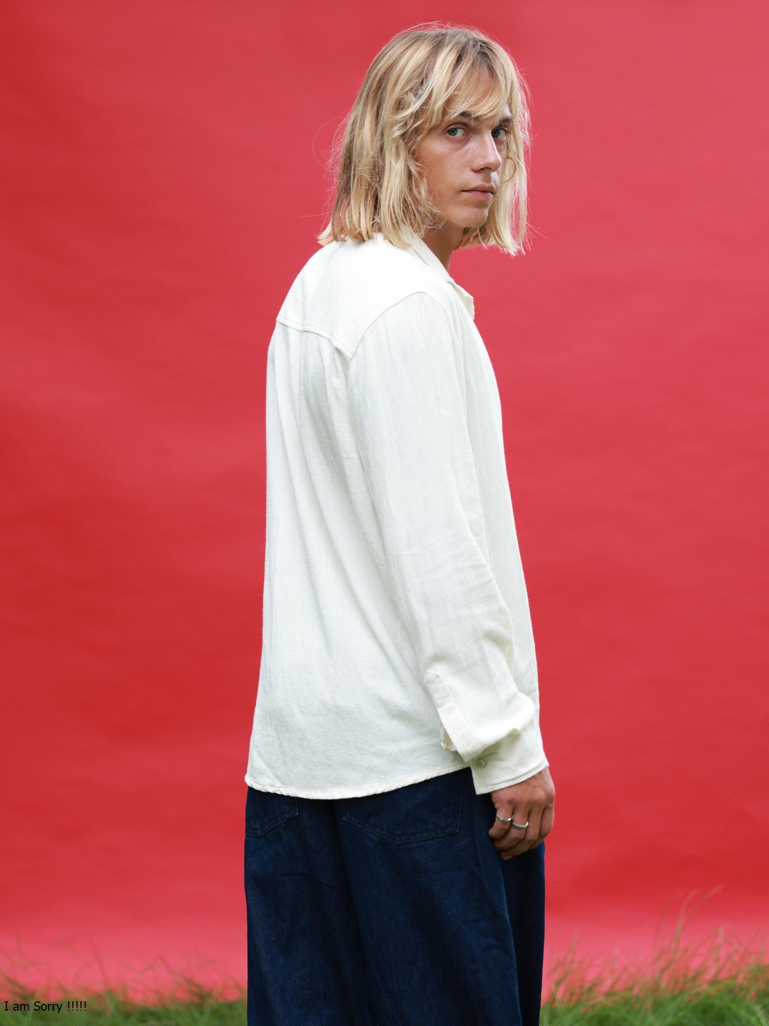 Oversized L/S Camp collar shirt