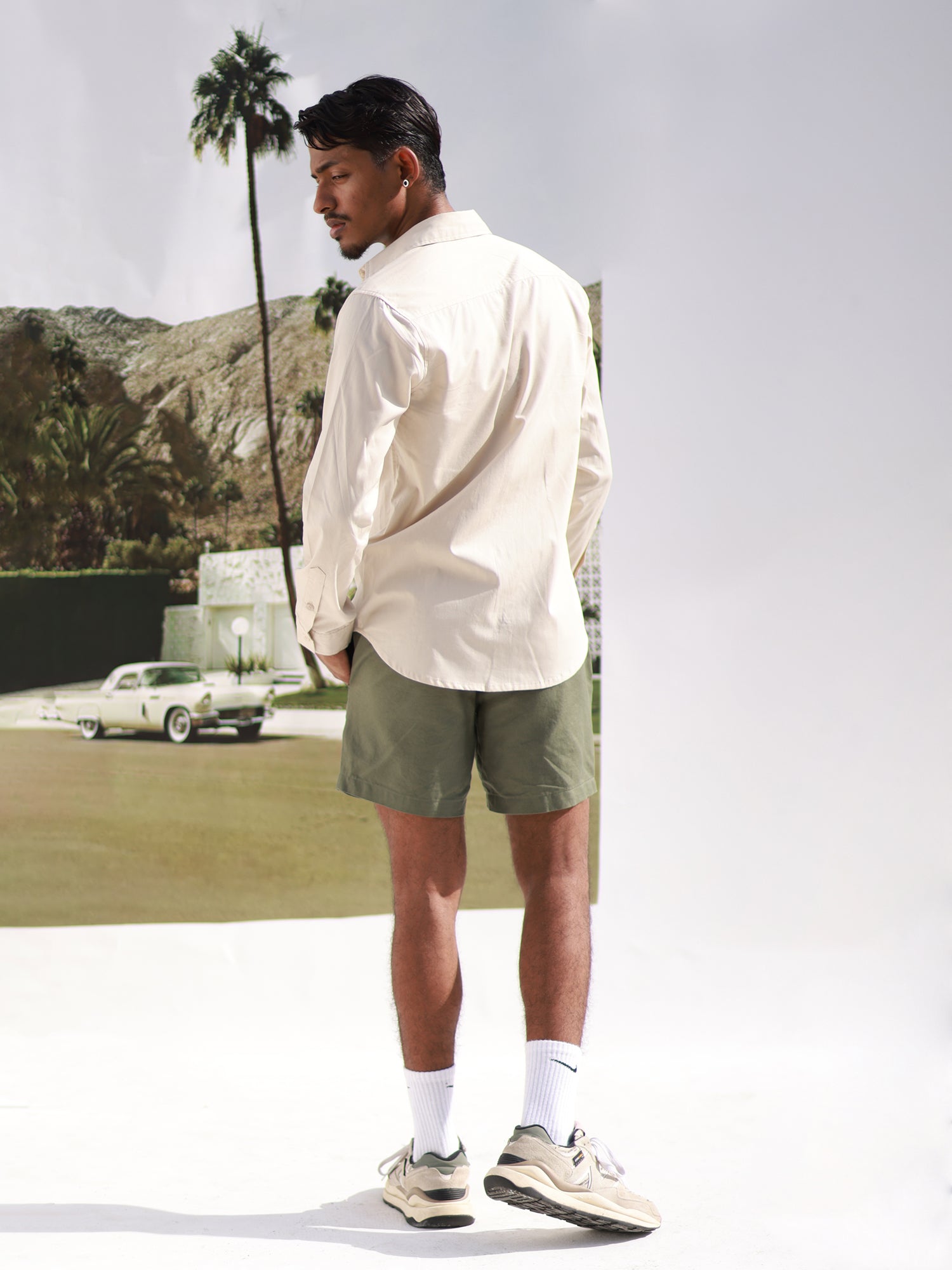 Slim fit L/S regular collar shirt