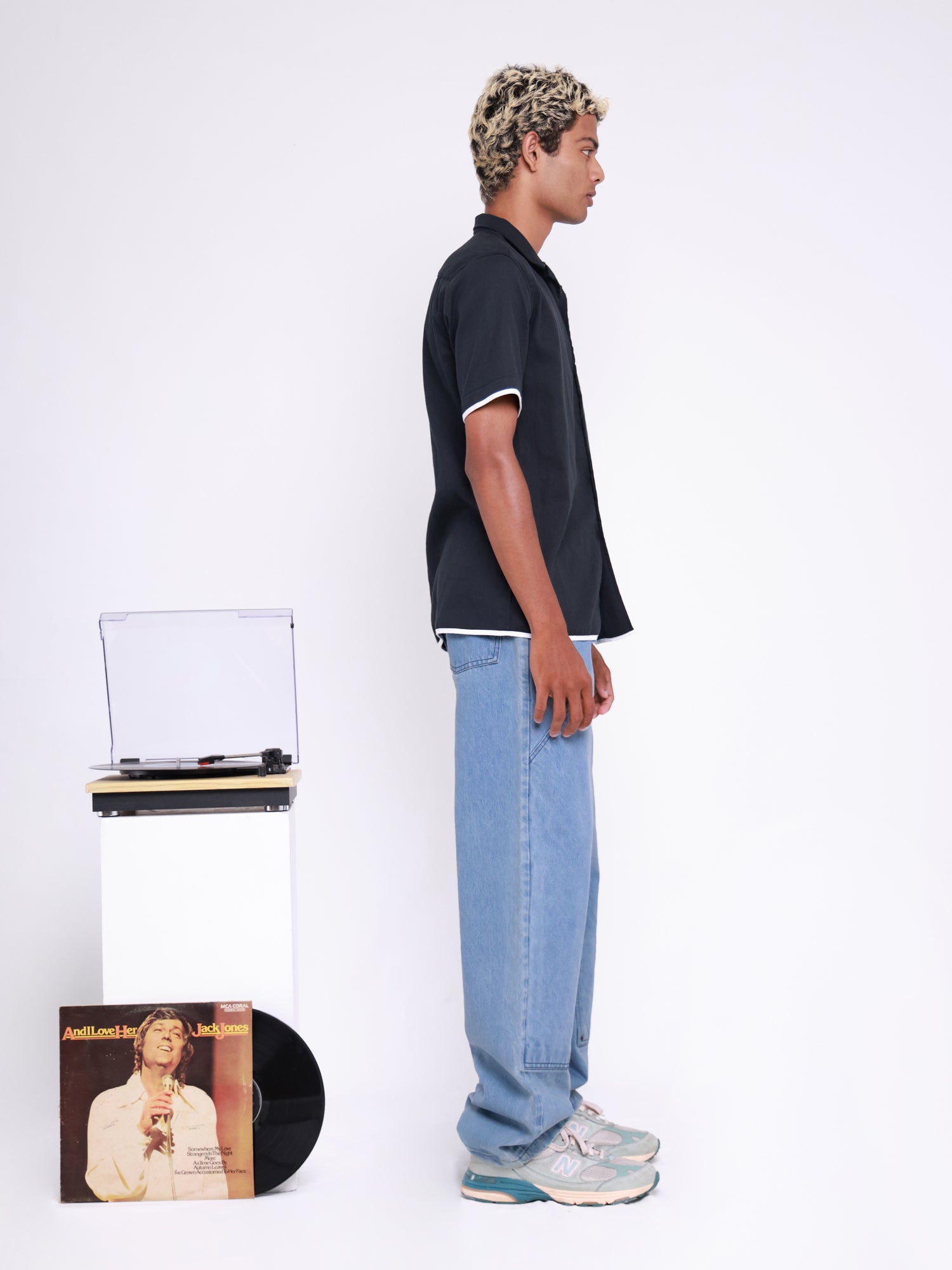 Contrast binding camp collar shirt