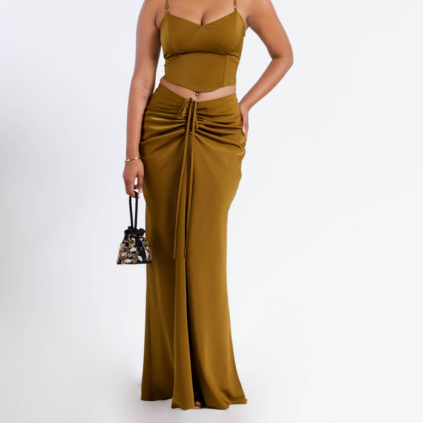 Ring Detailed Satin Corset Top