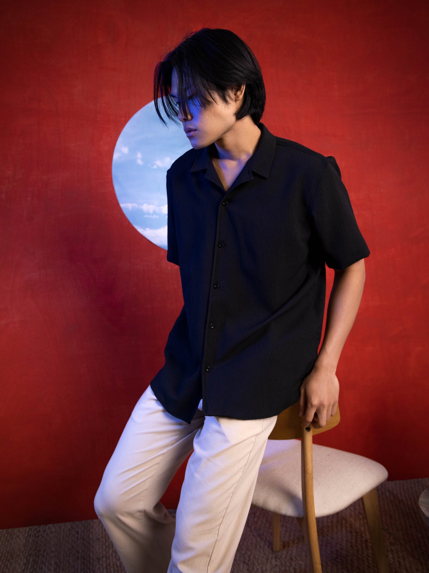 Oversize polyester shirt