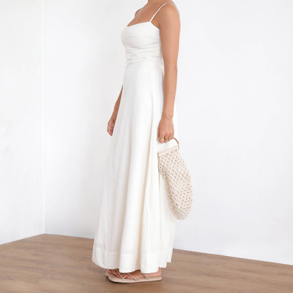 Bustier Detailed Flared Maxi Dress