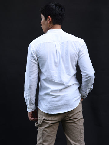 Regular fit Long sleeve chinese collar shirt