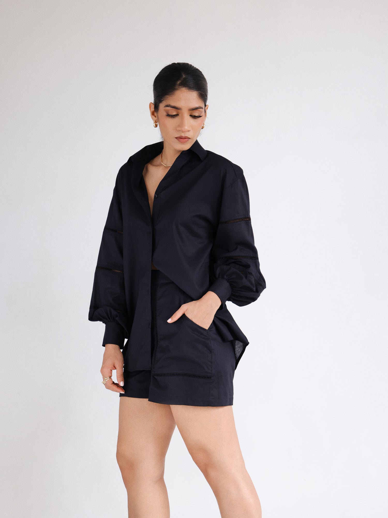 Lace Detailed Oversized Shirt