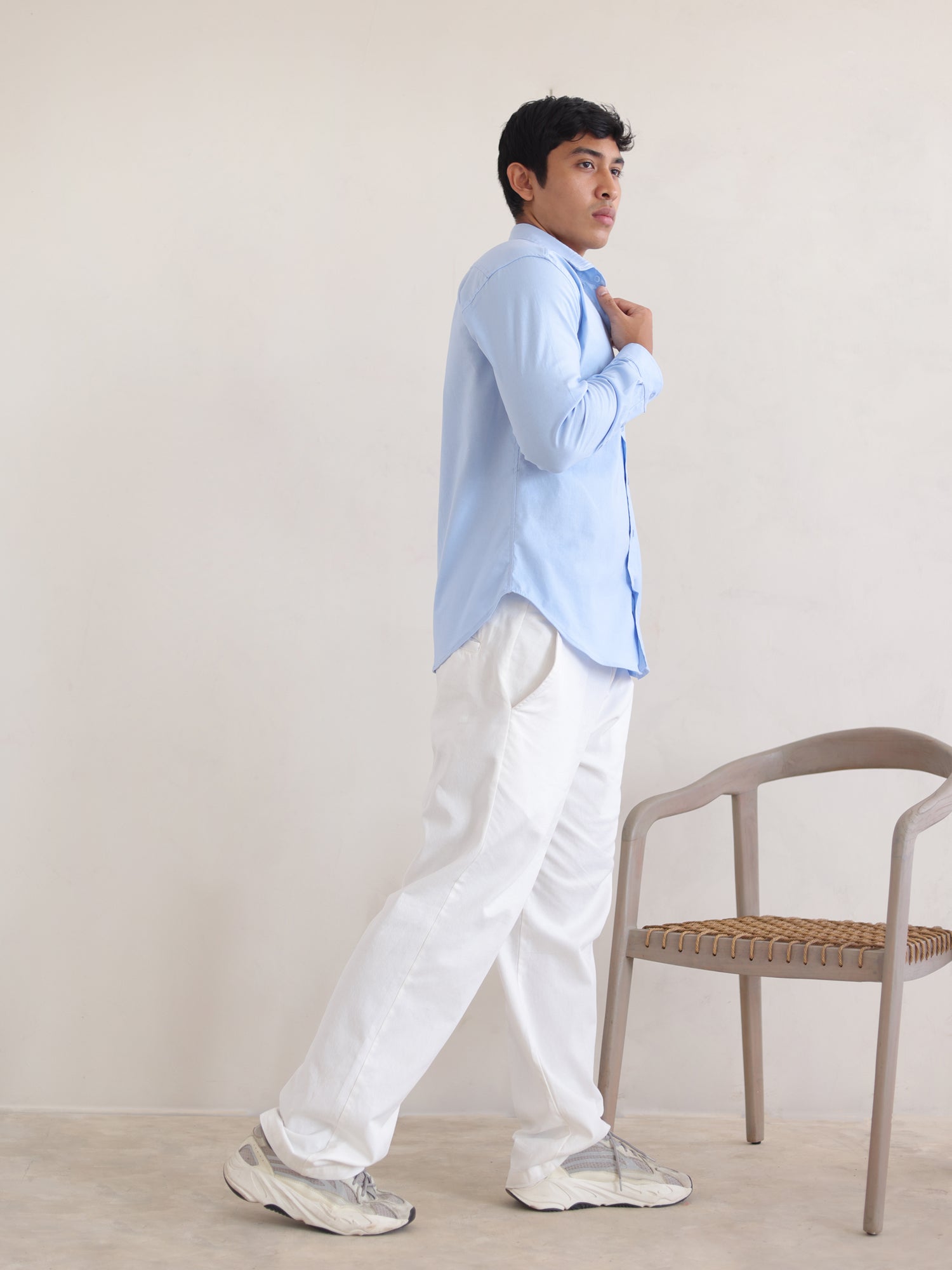 Regular fit L/S regular collar shirt