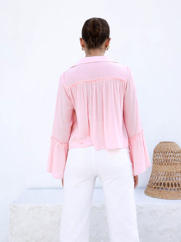 Loose Fit Tiered Long Sleeve Top
