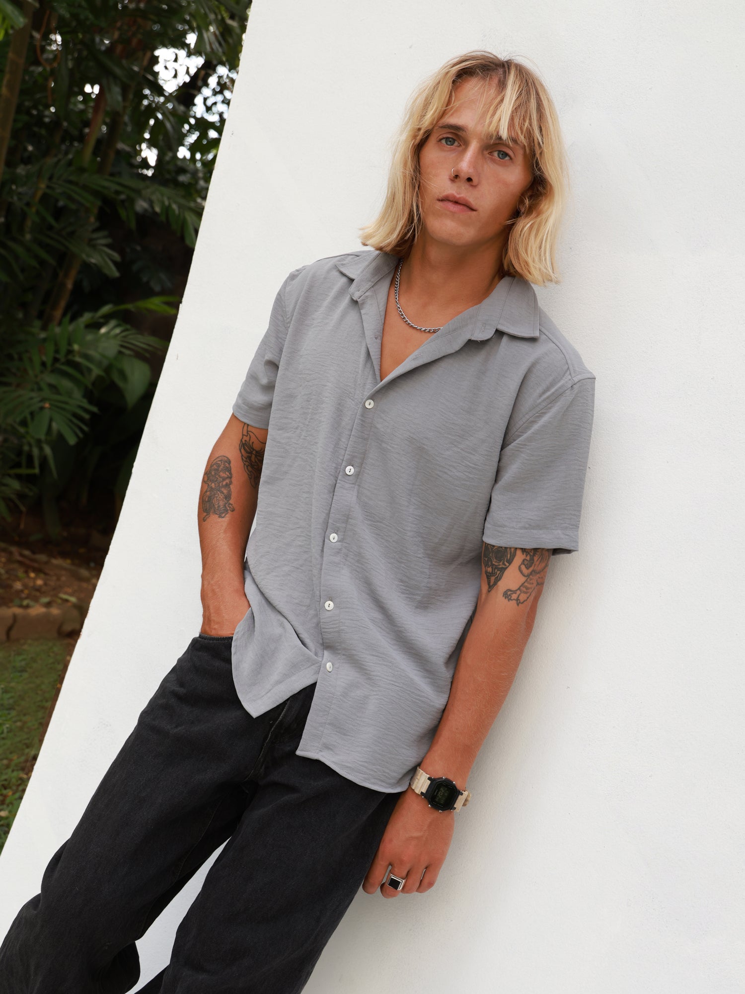 Regular fit S/S regular collar shirt