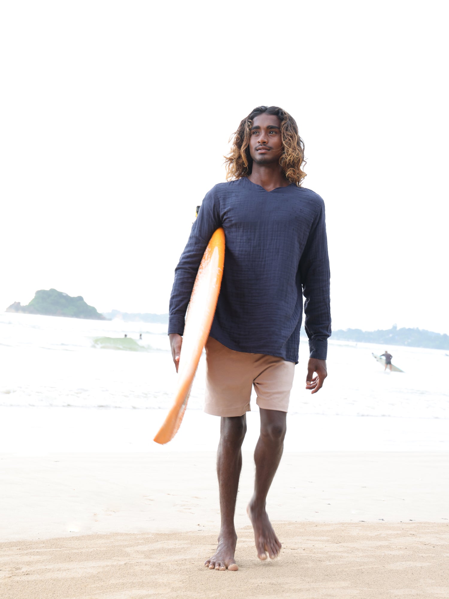 Collar Seam Detail Long Sleeve Shirt