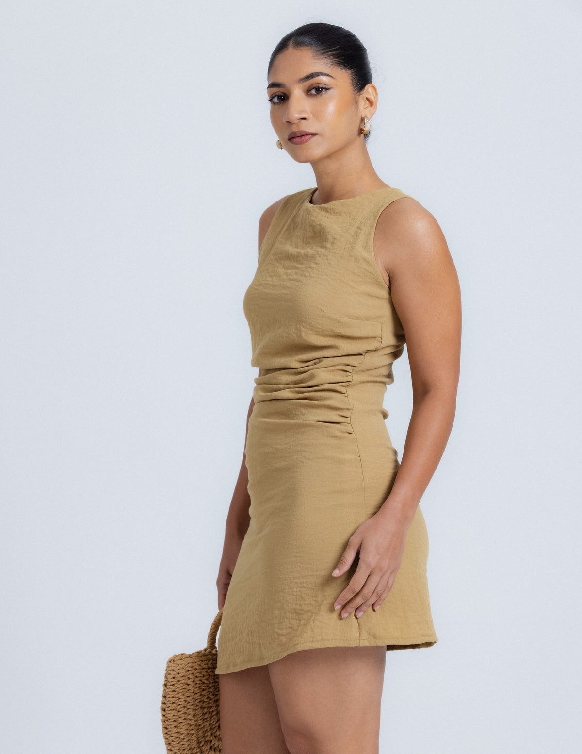 Side Gathered Mini Dress
