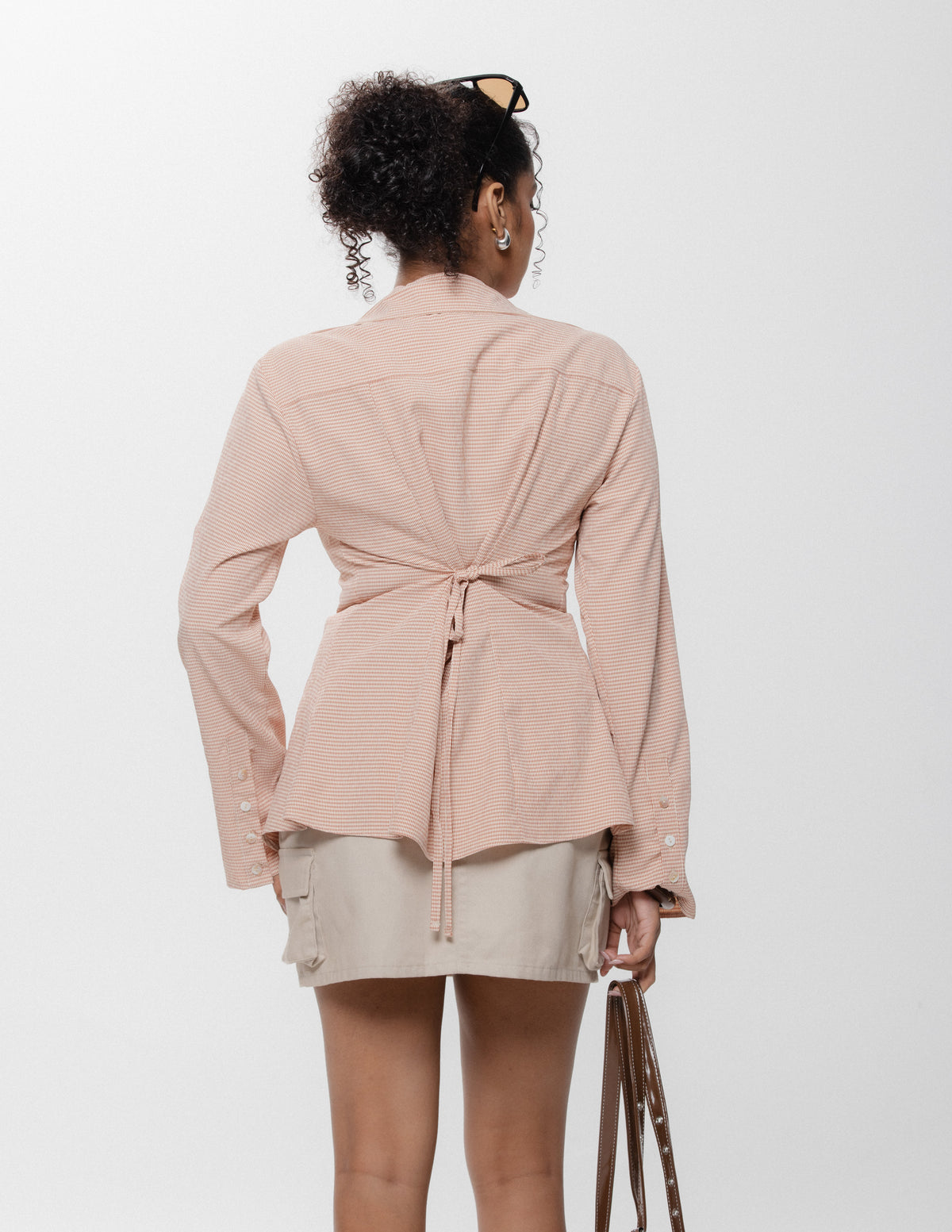 Back Tie Up Long Sleeved Top