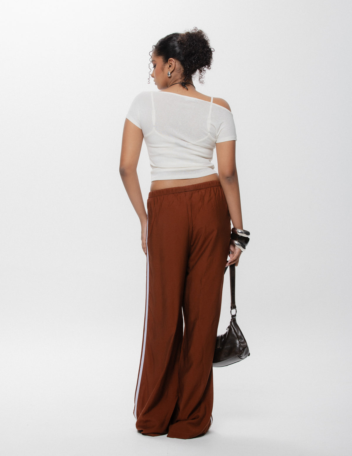 Contrast Detailed Wide Leg Pant
