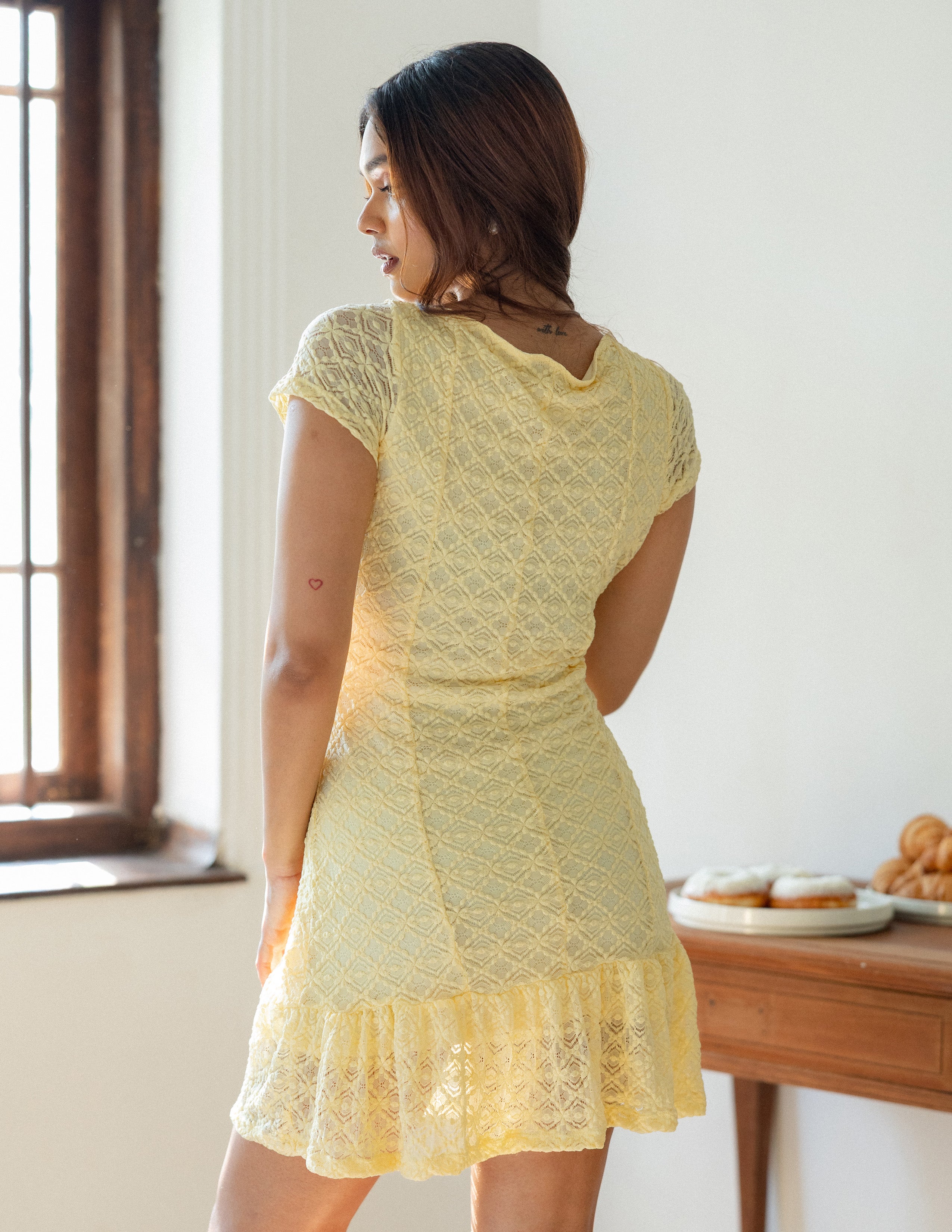 Hem Frill Detailed Mini Dress