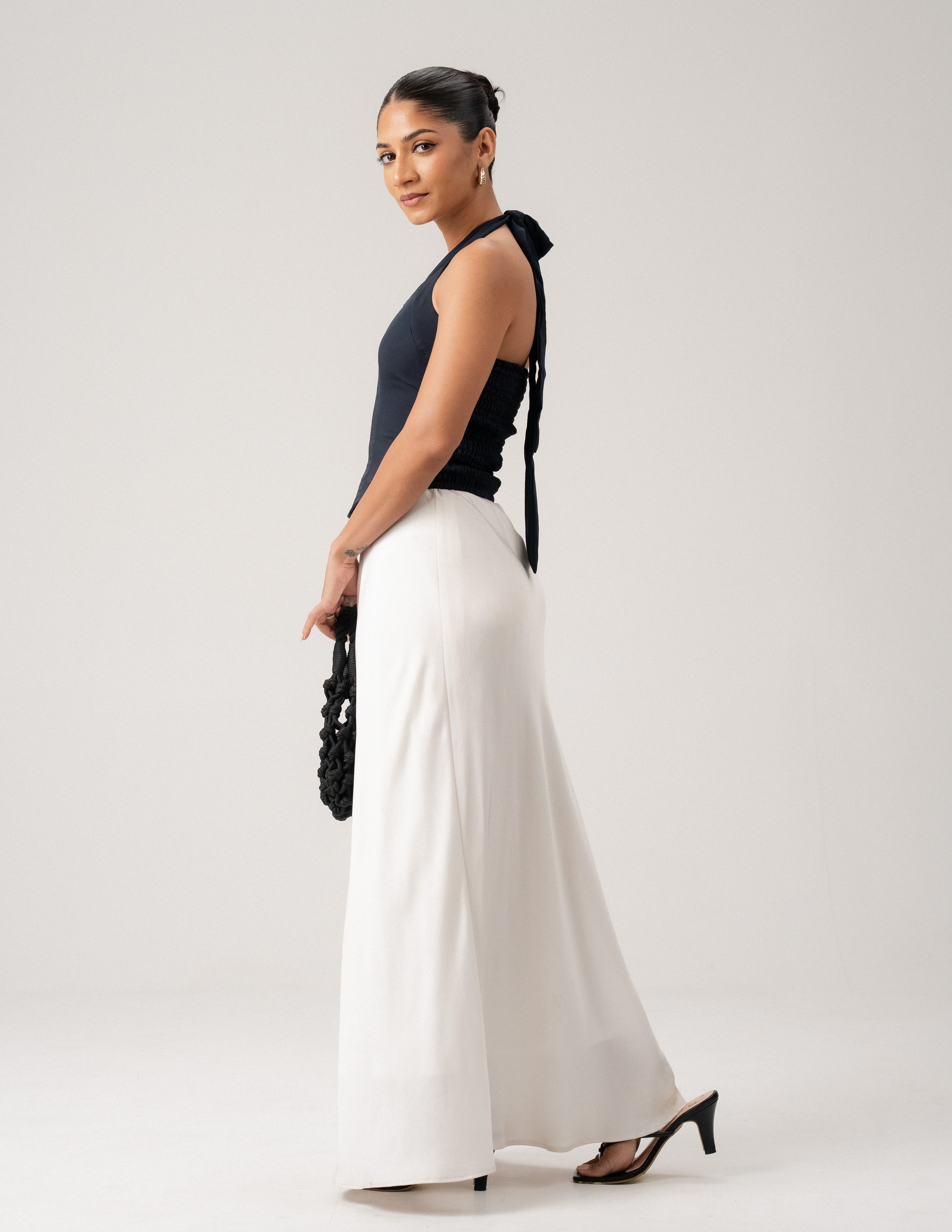 Halter Neck Back Smocked Top