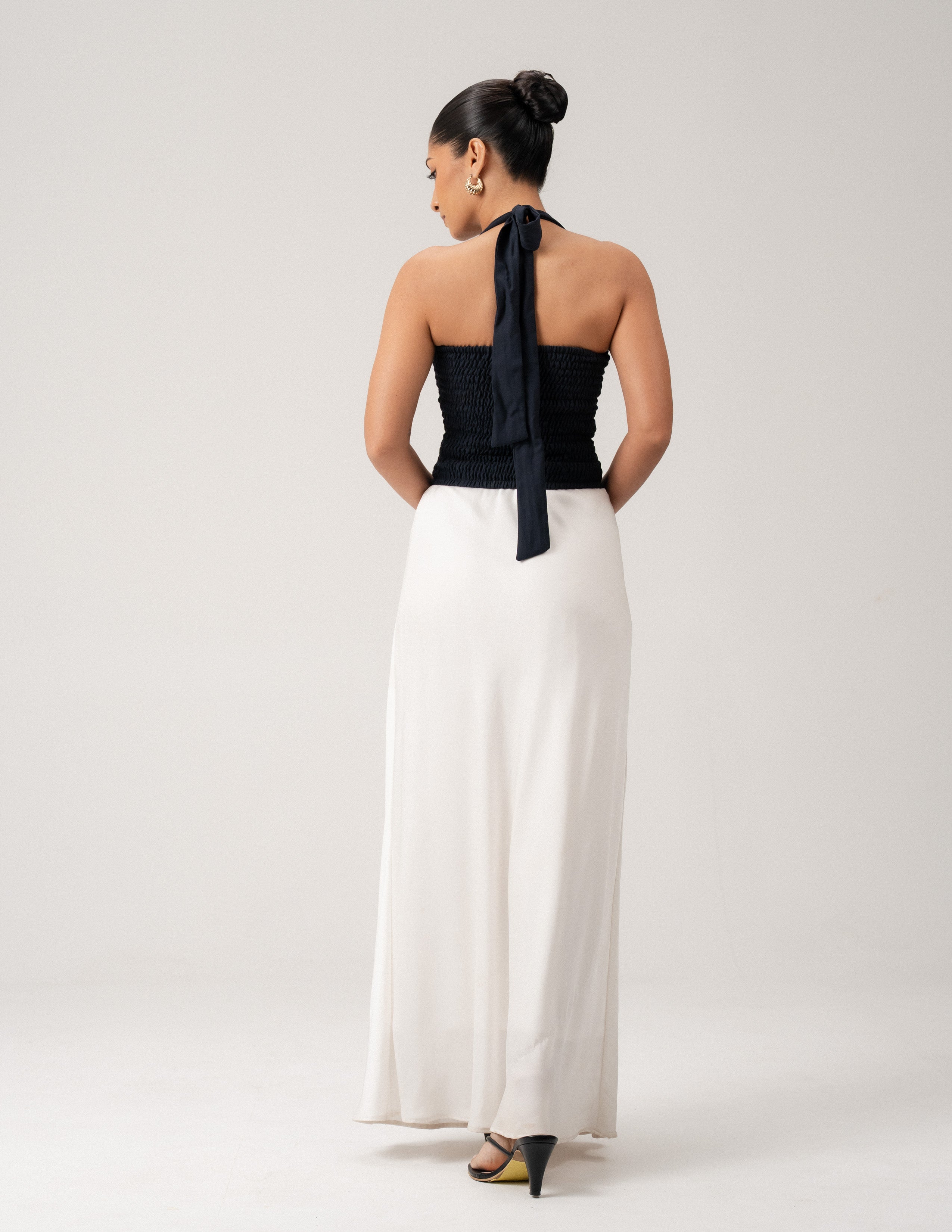 Halter Neck Back Smocked Top