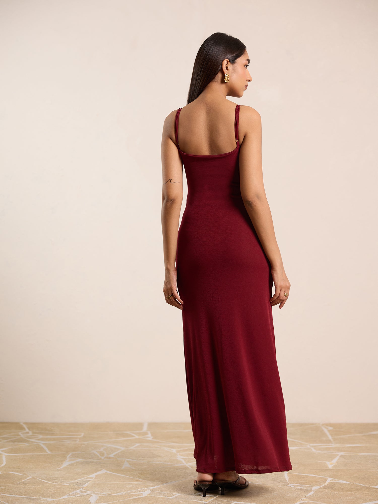 Waist Tie Up Detailed Sleeveless Maxi Dress