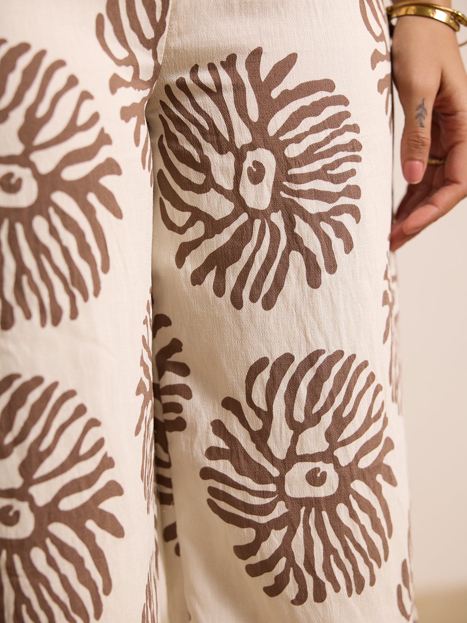 Waist Elasticated Drawstring Printed Pant