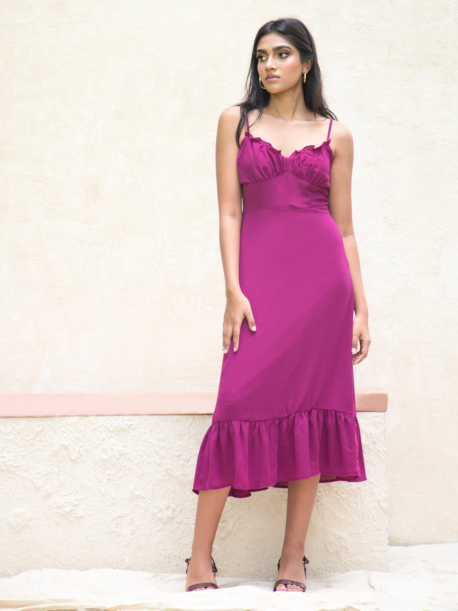 Bustier Detail Flared Dress