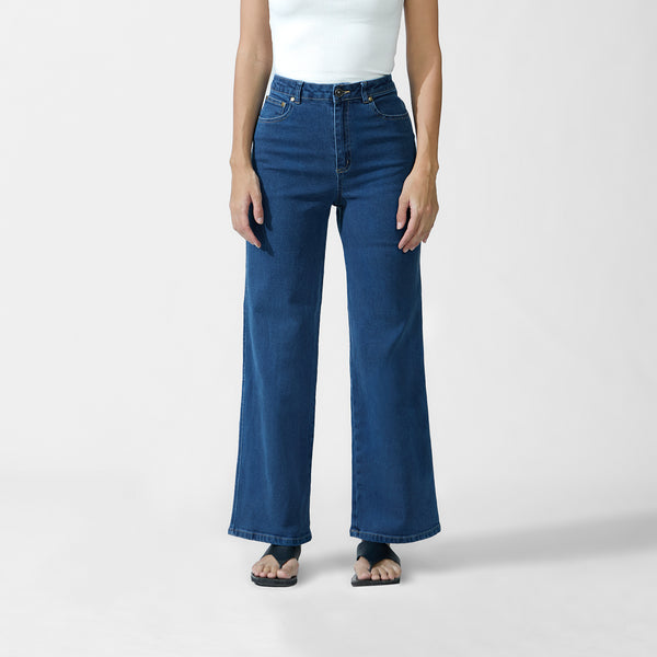 High Waist Straight Leg Denim Jean
