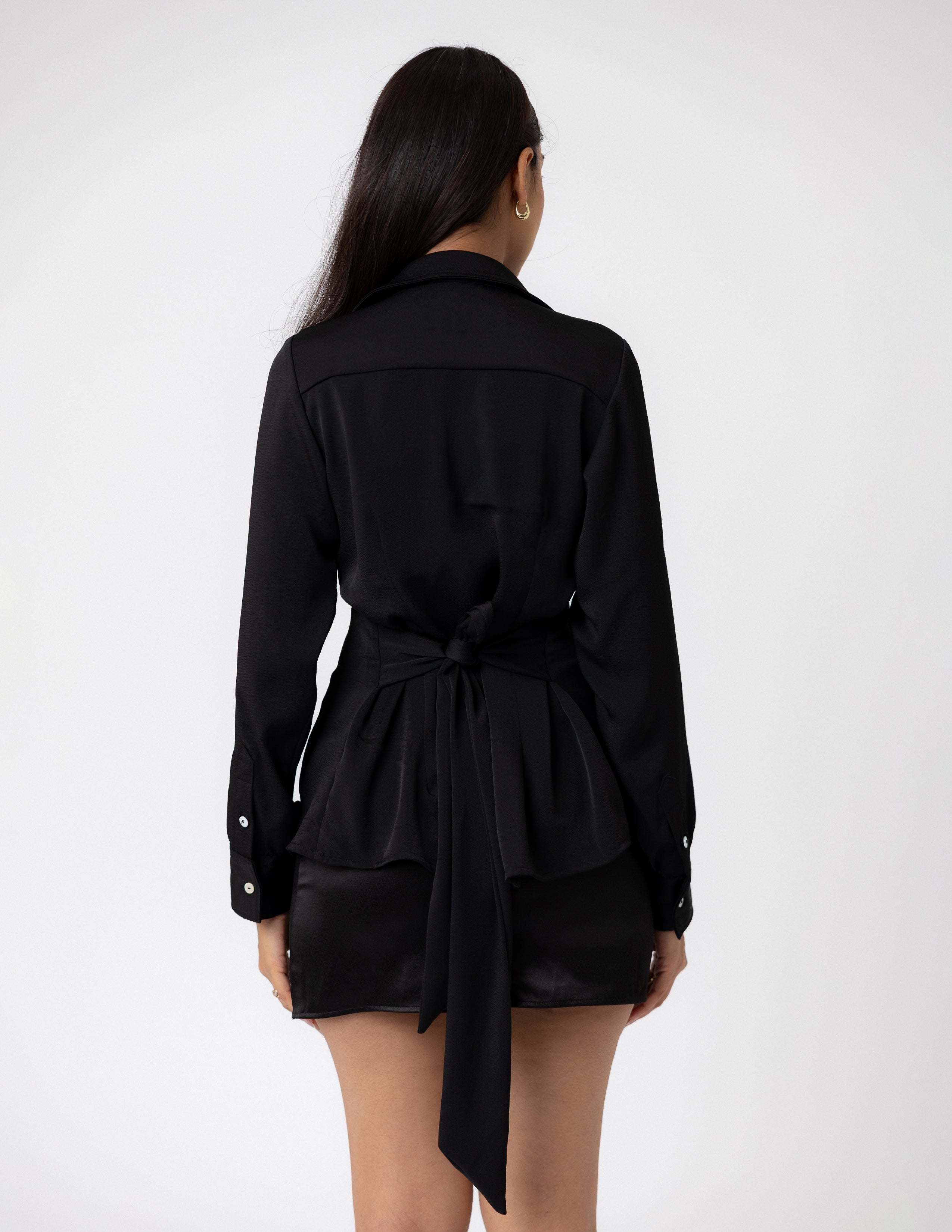 Bustier Seam Detailed Long Sleeved Top