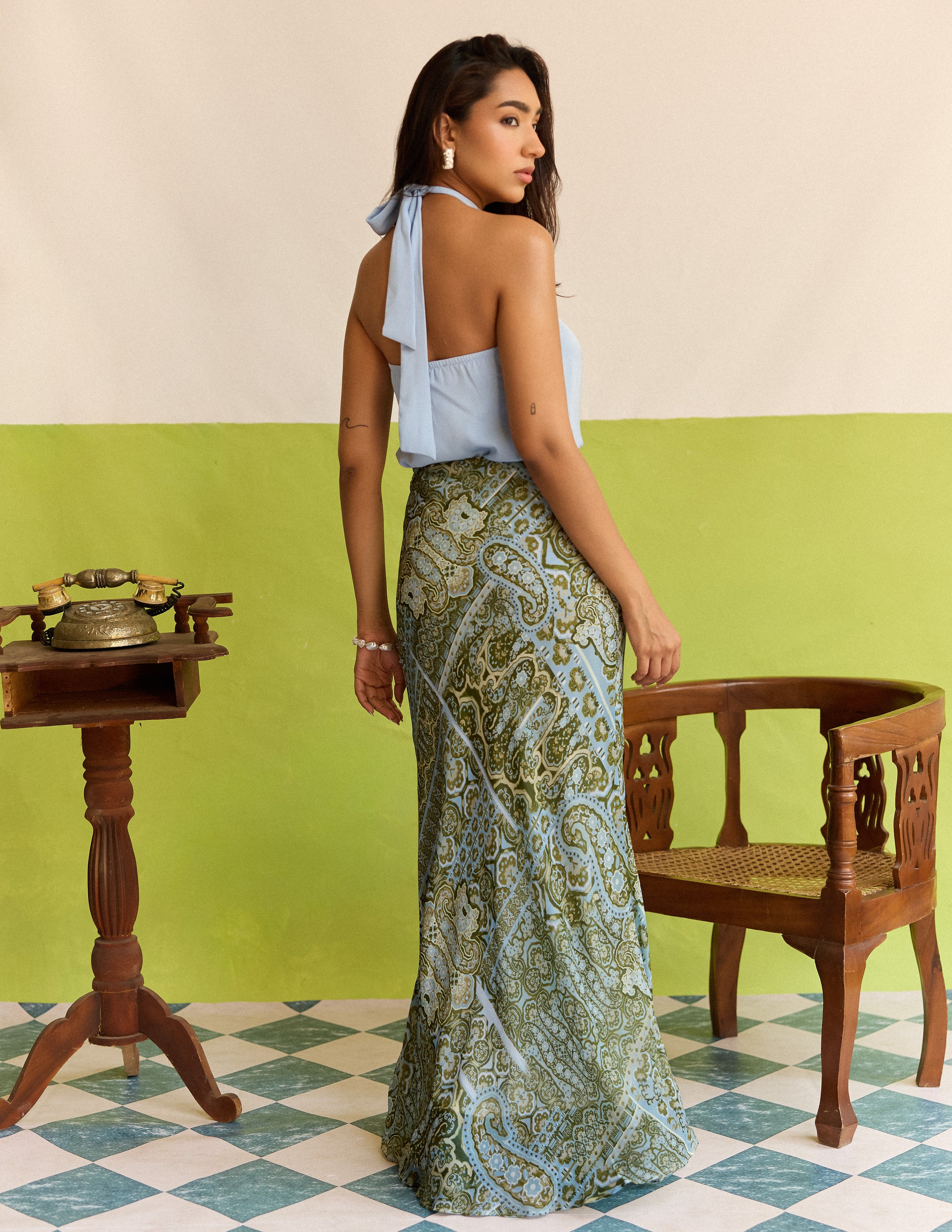 Printed Bias Skirt