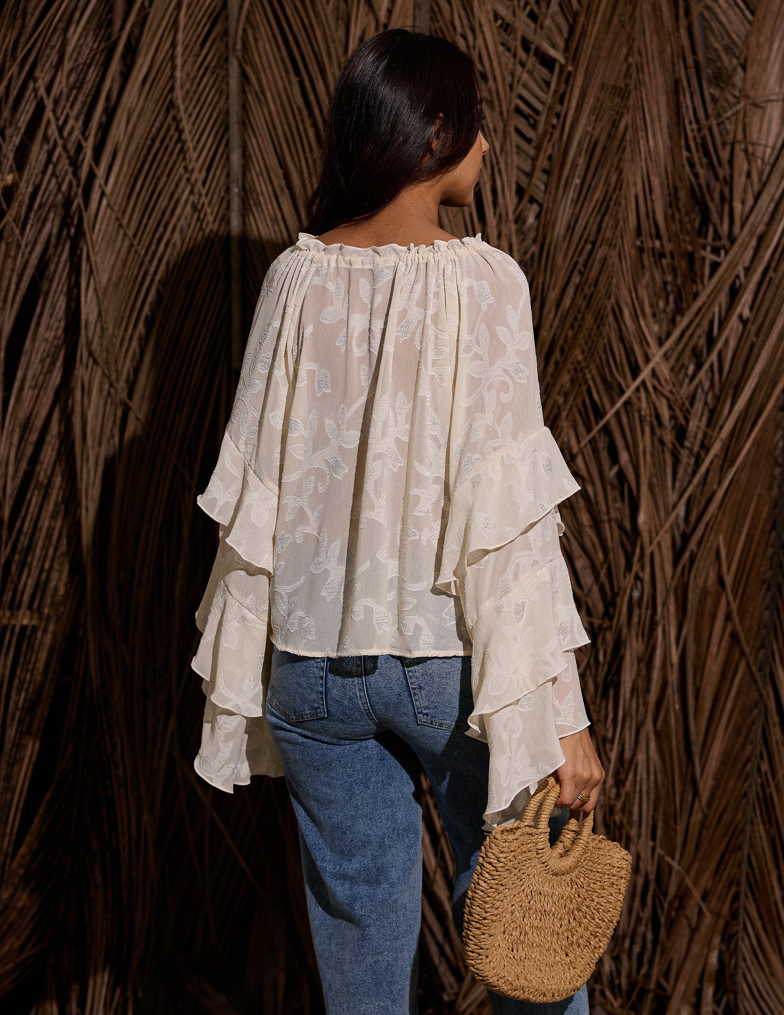 Ruffle Detail Front Tieup Top
