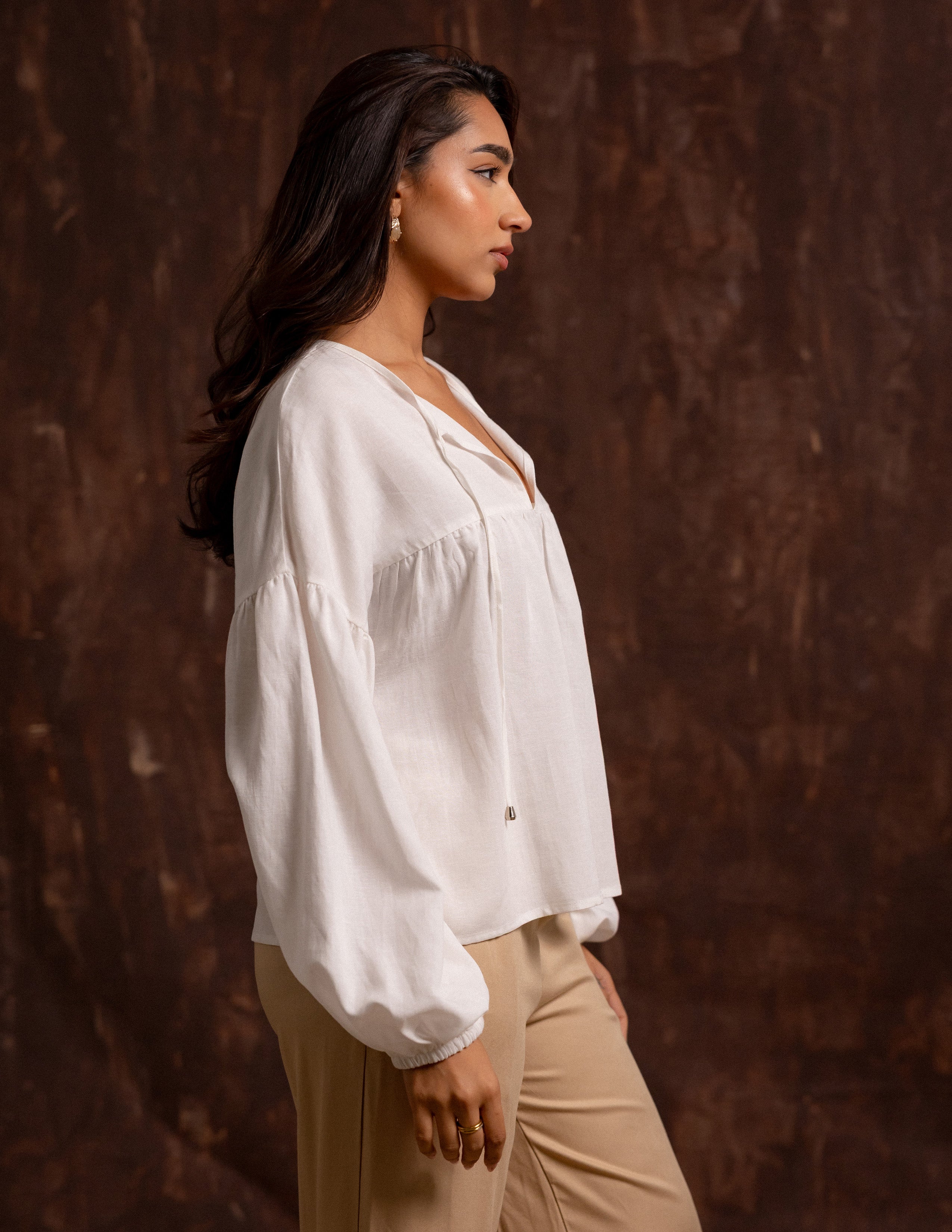 Long Sleeved Front Tie Up Top