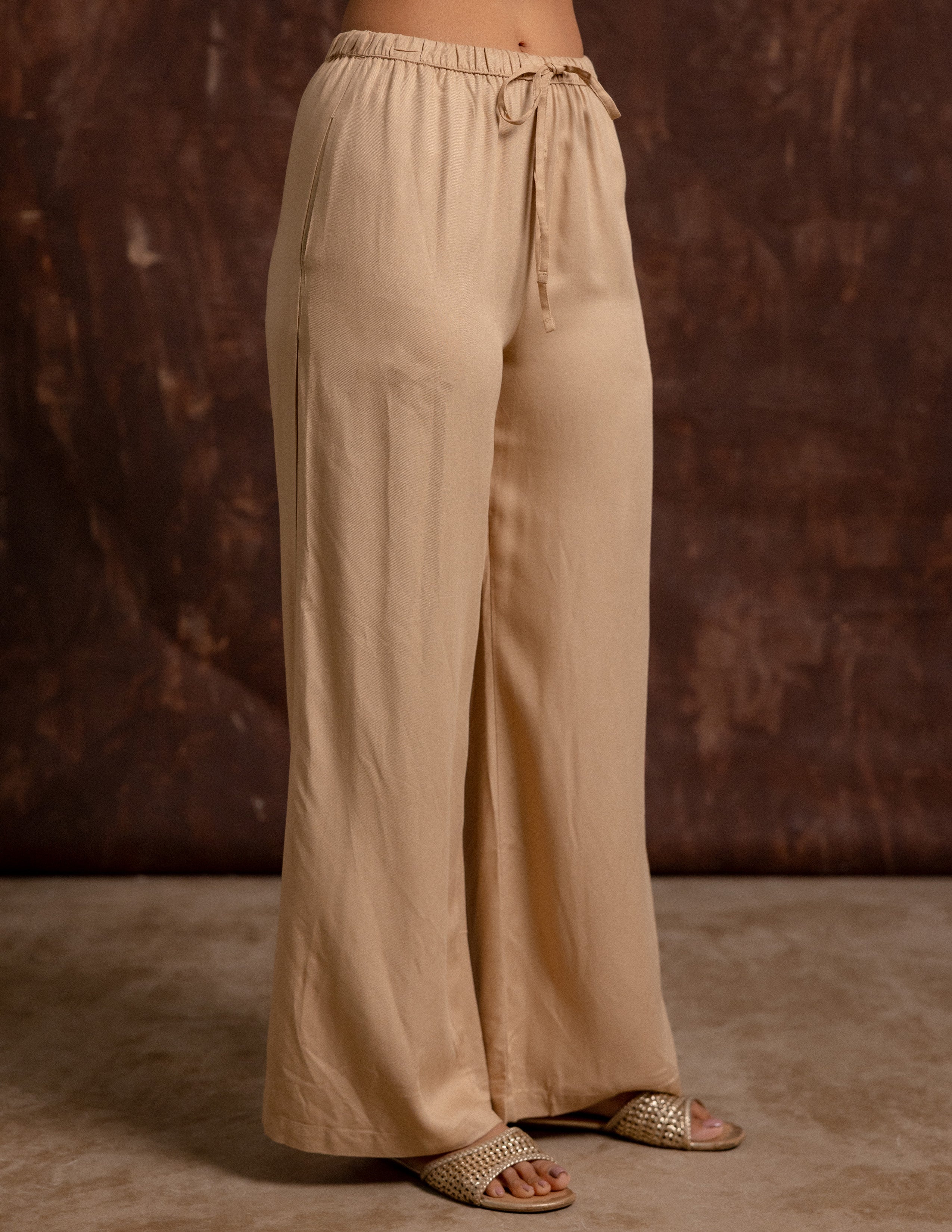 Drawstring Wide Leg Pant