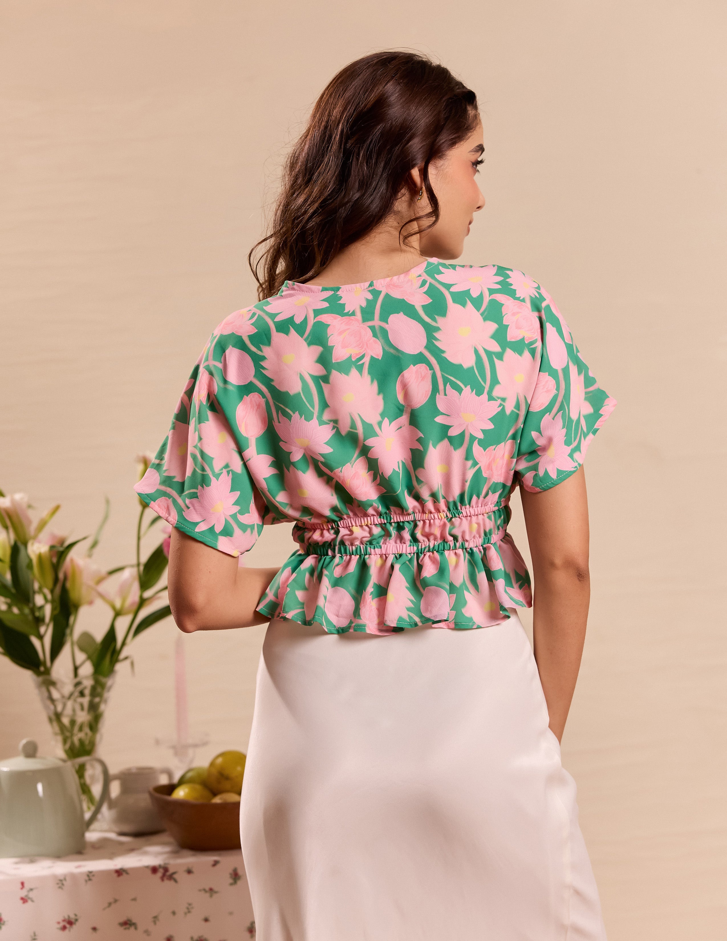 Front Tie Up Tassel Detailed Top