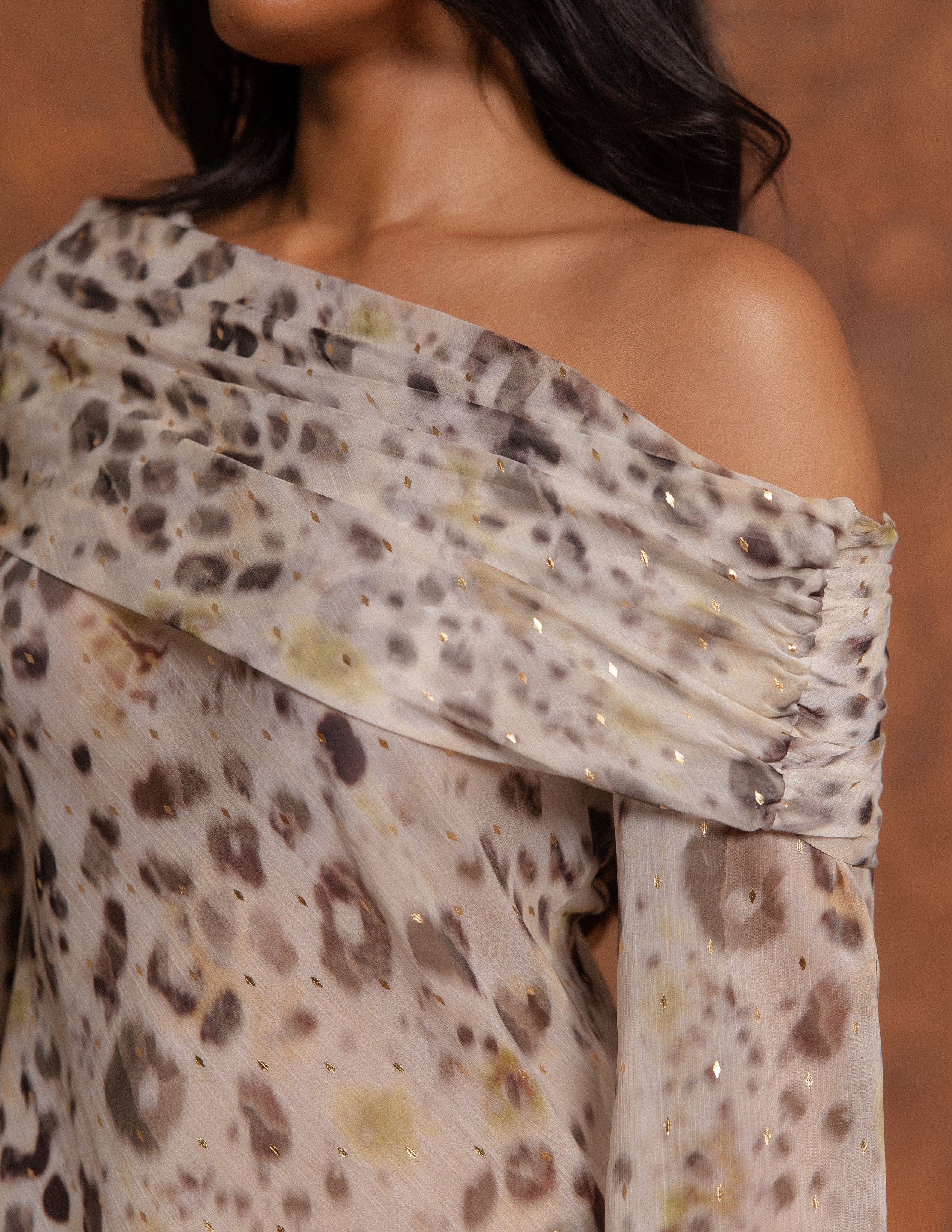 One Shoulder Long Sleeve Top