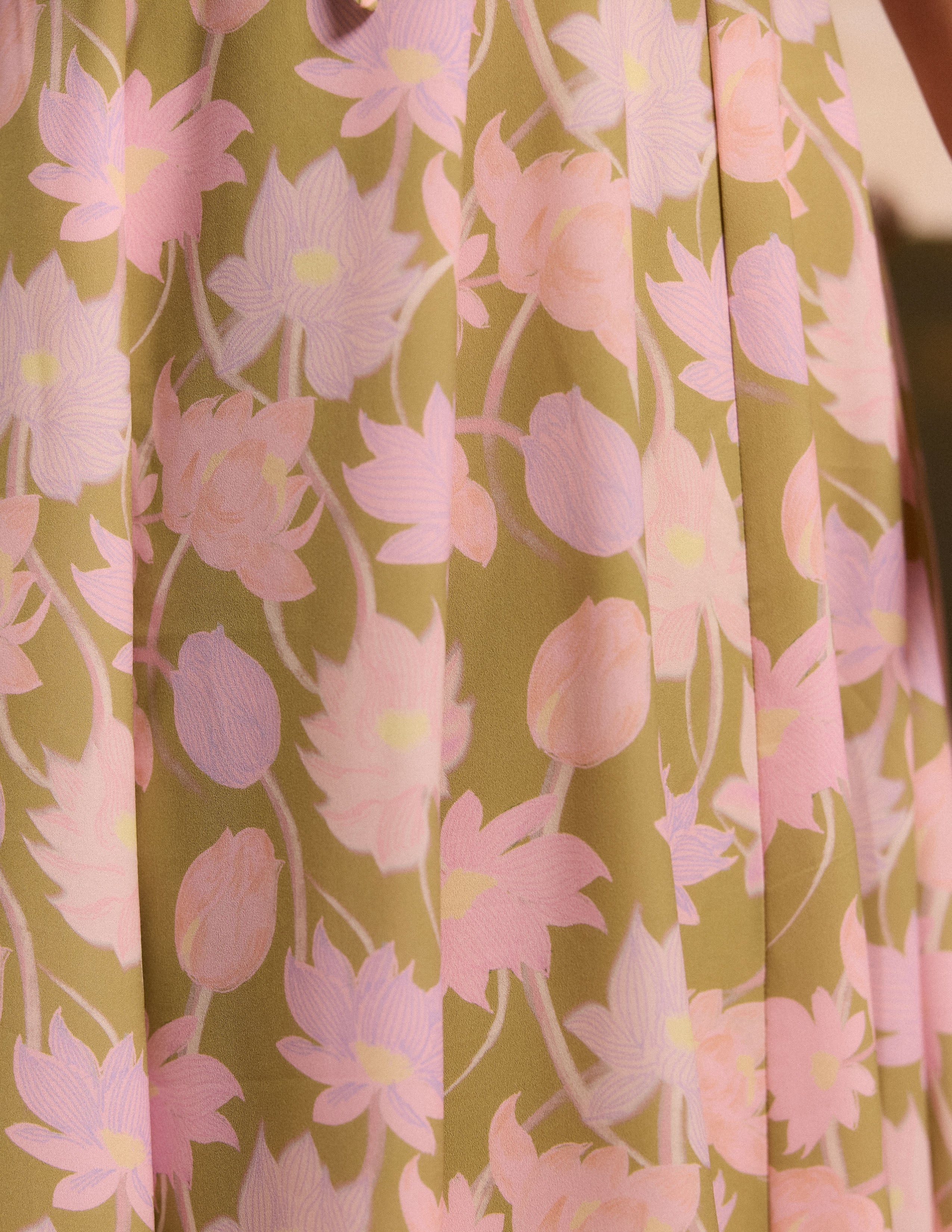 Front Ruched Flared Maxi Dress