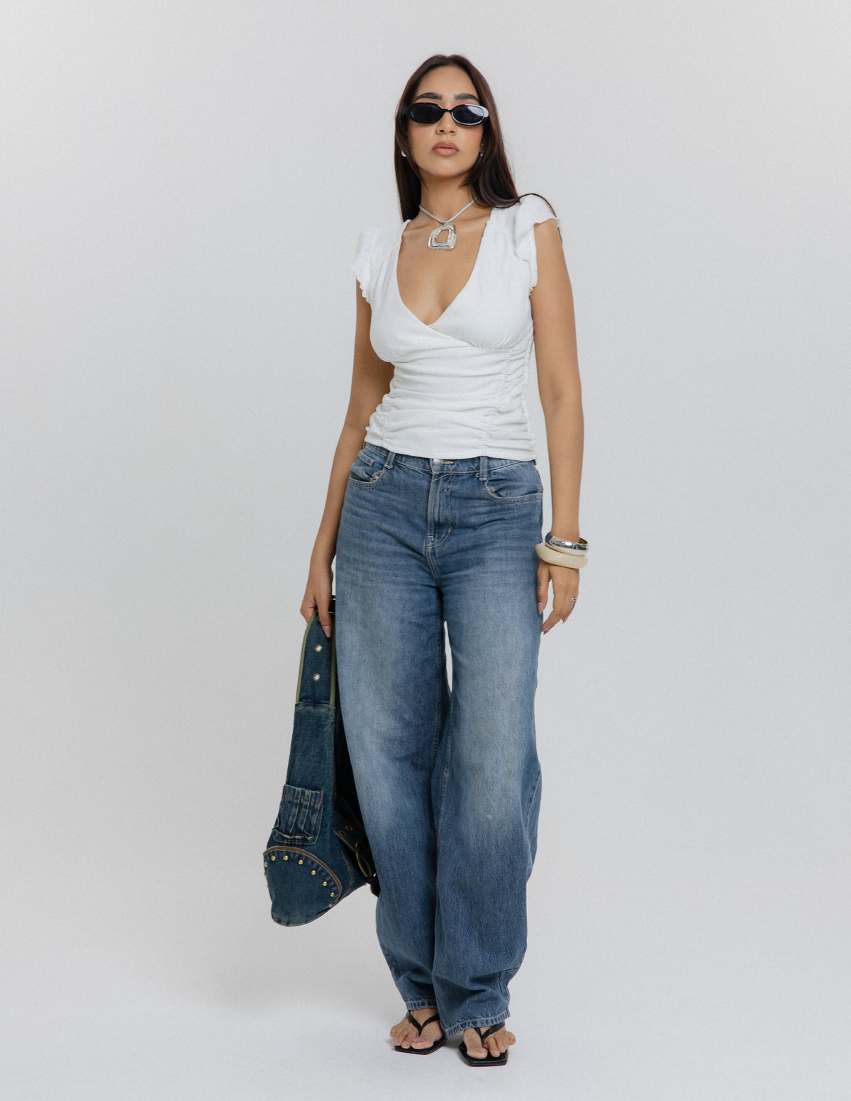 Ruched Detailed Short Sleeved Top
