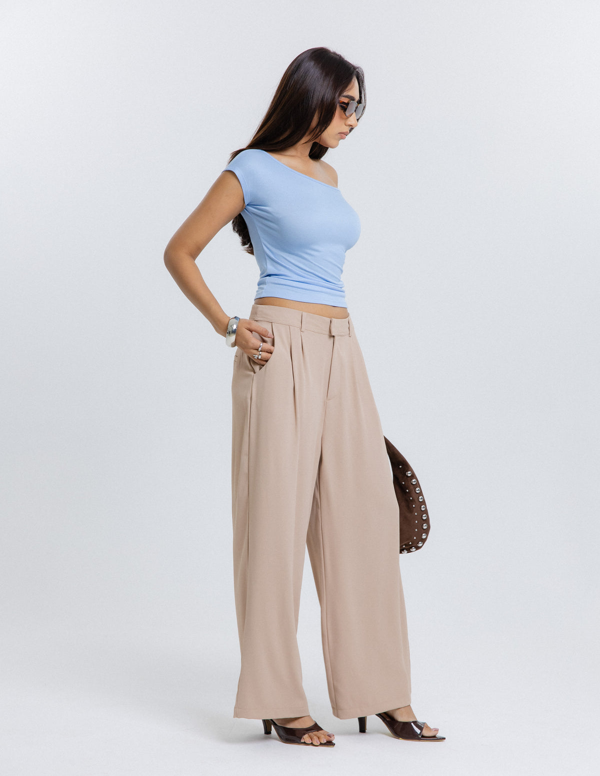 Pleated Wide Leg Pant