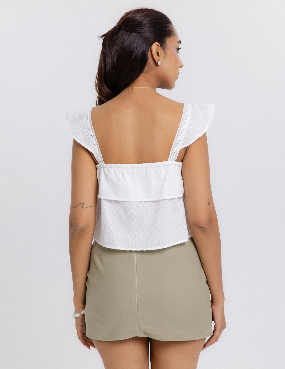 Button Down Lace Detail Top