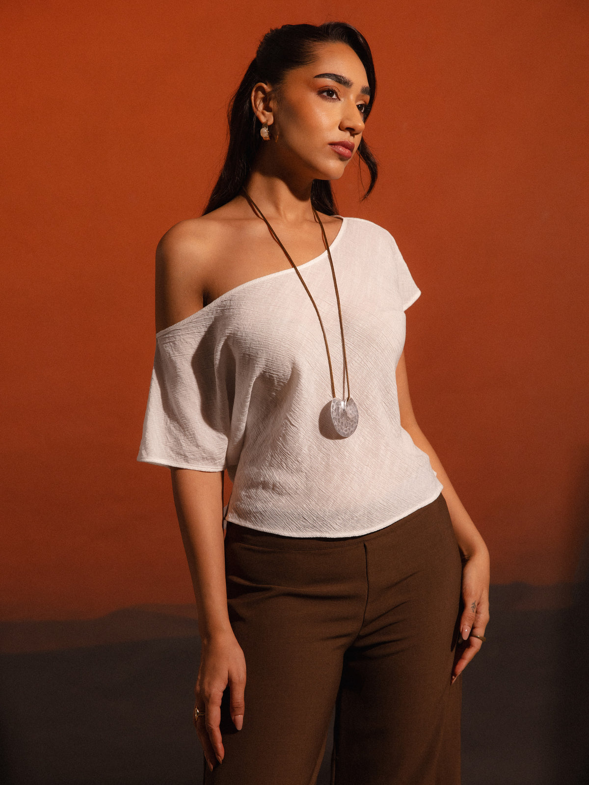 Off Shoulder Waist Tie Up Top