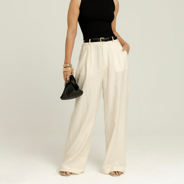 Low Waist Front Pleated Pant