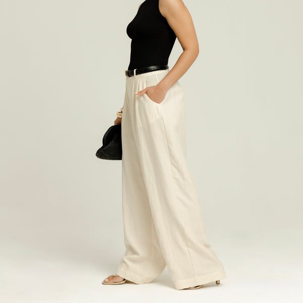 Low Waist Front Pleated Pant