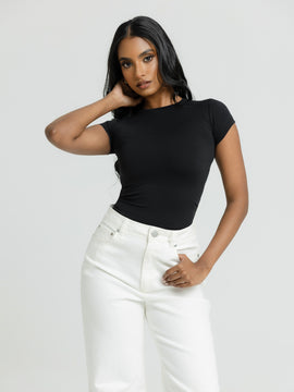 Rue High Neck Fitted Top