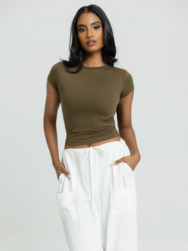 Rue High Neck Fitted Top