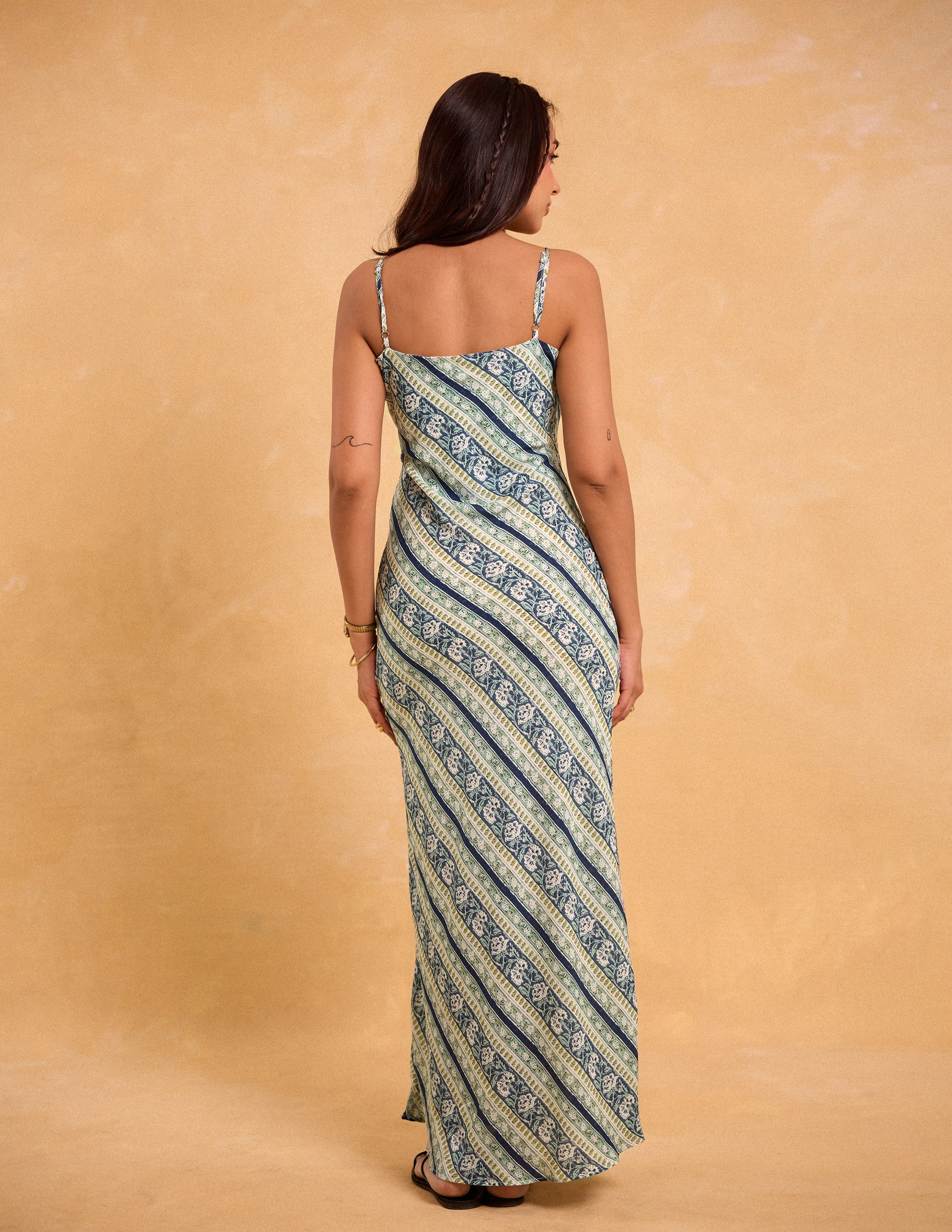 Printed Bias Maxi Dress