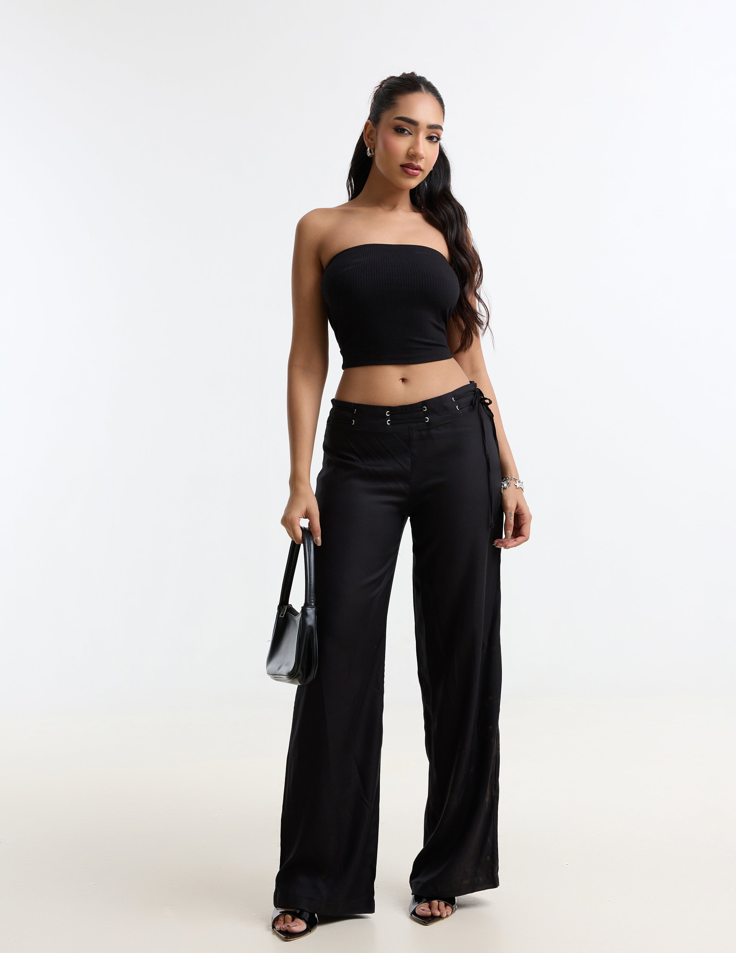Waist Tie Up Low Waist Pant